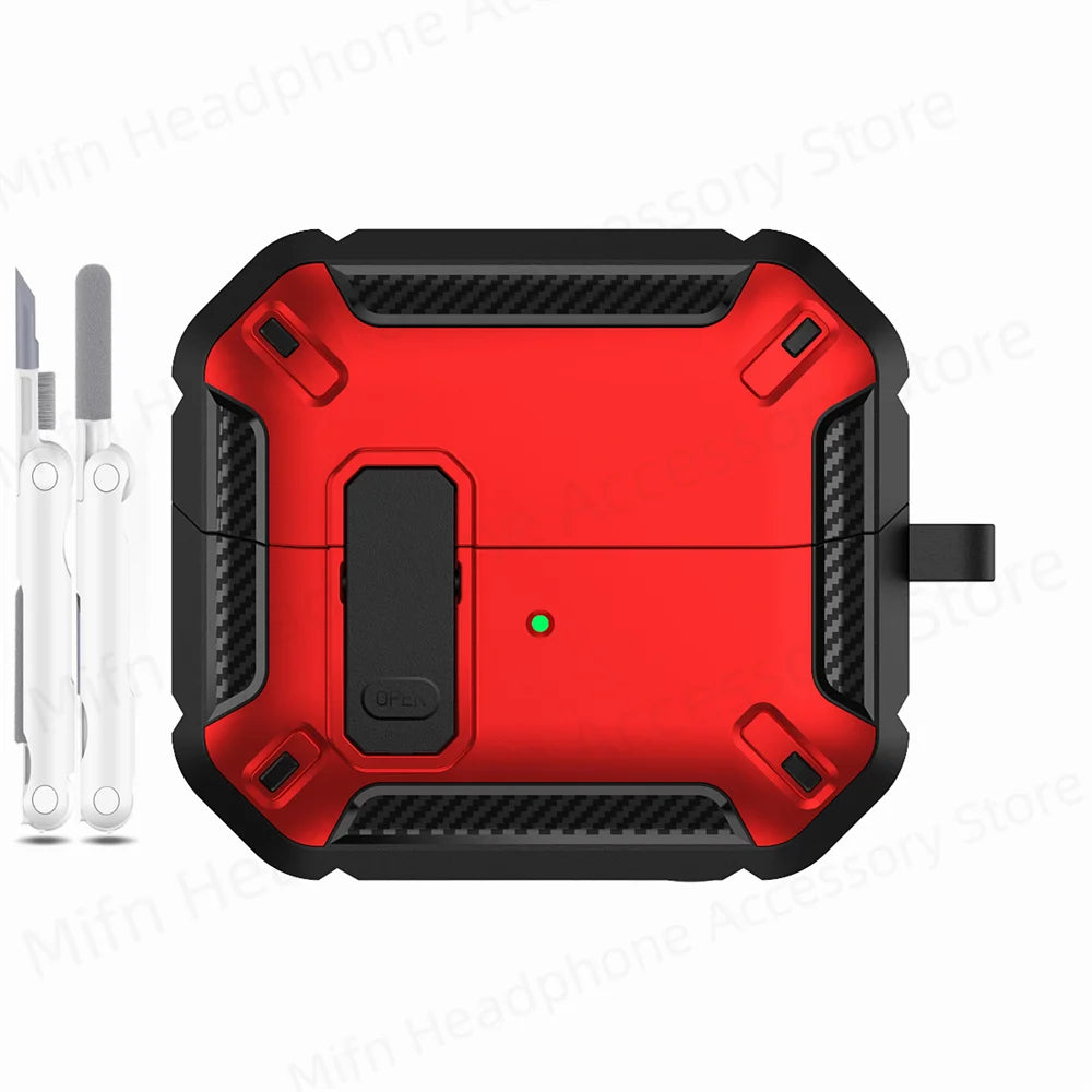 Newest carbon fibre switch earphone cover for Men For Samsung Galaxy Buds 3/Buds3 Pro Buzz 3 Pro Earbuds Case with cleaning kit Caseverse