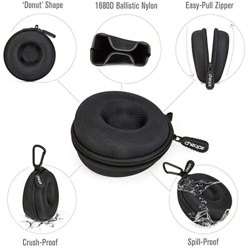 Travel Watch Case,Single Watch Box with Zipper for Storage, Cushioned Round Portable Watch Case for Wristwatches