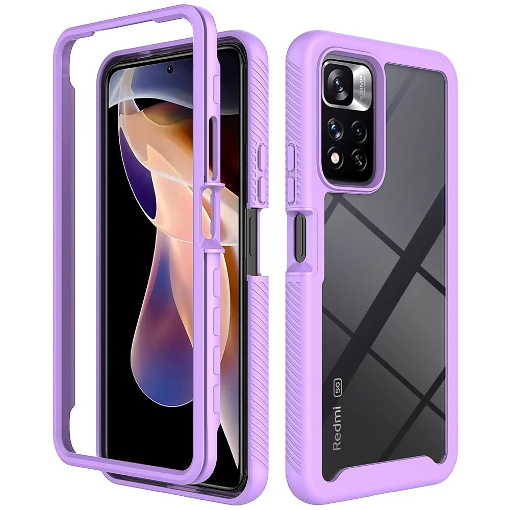 Hybrid Full Body Rugged Case For Xiaomi Redmi Note 11 Pro 5G Cover Note 12 Pro Clear Crystal Phone Cover Note11 Pro+ 11s Funda - Caseverse