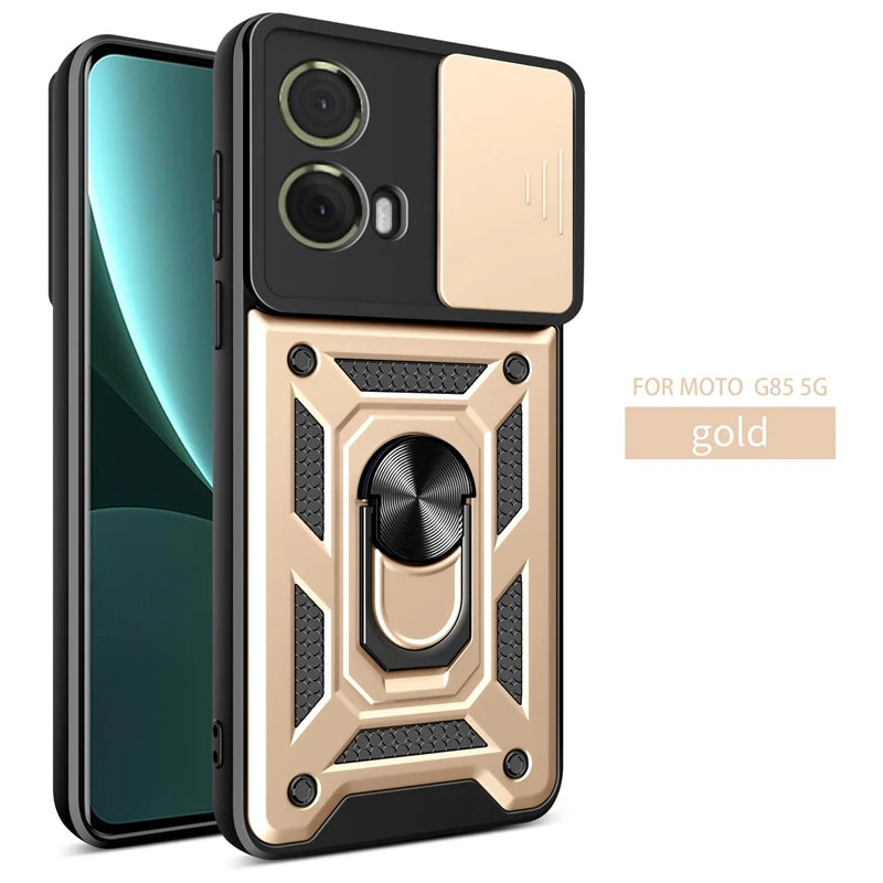 Shockproof Military Grade Armor Case For Moto G85 G75 G55 G45 G35 G15 G05 5G Magnetic Holder Ring Protect Cover - Caseverse