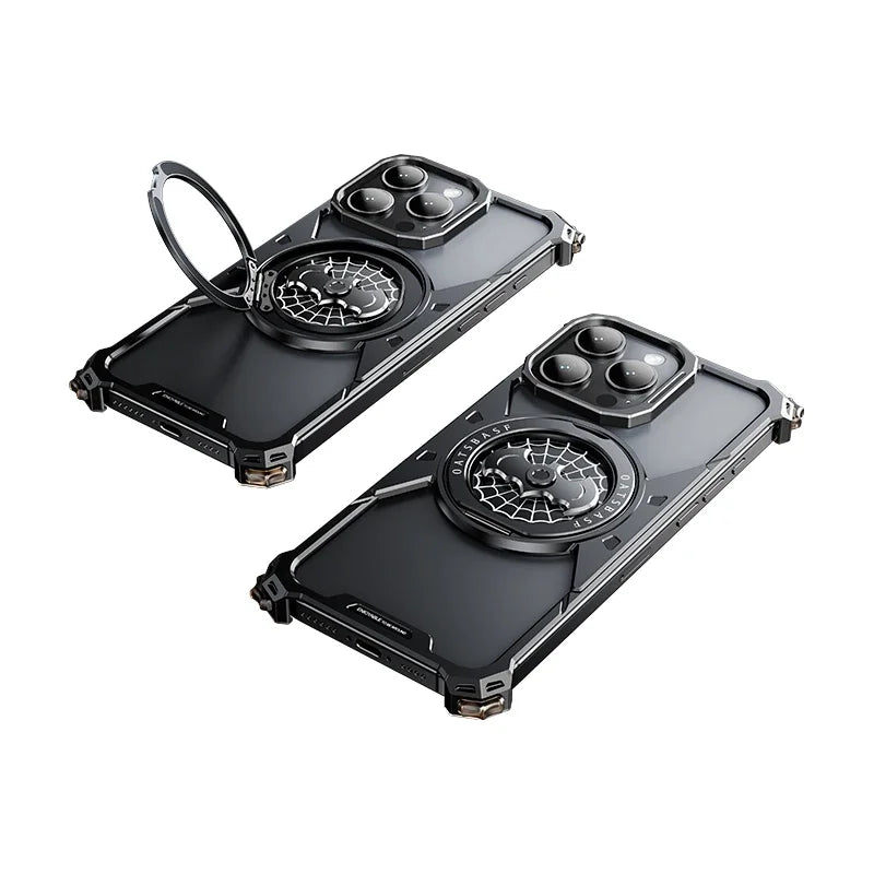 Eary for iPhone 16 Pro Max Bat Phone Case with Magsafe 360°Rotation Kickstand Metal Frameless Military Grade Shockproof Cover - Caseverse