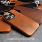 YMW Magnetic Genuine Leather Case for iPhone 16 Pro Max 15 14 Personality Cowhide Magnetic Phone Cover - Caseverse