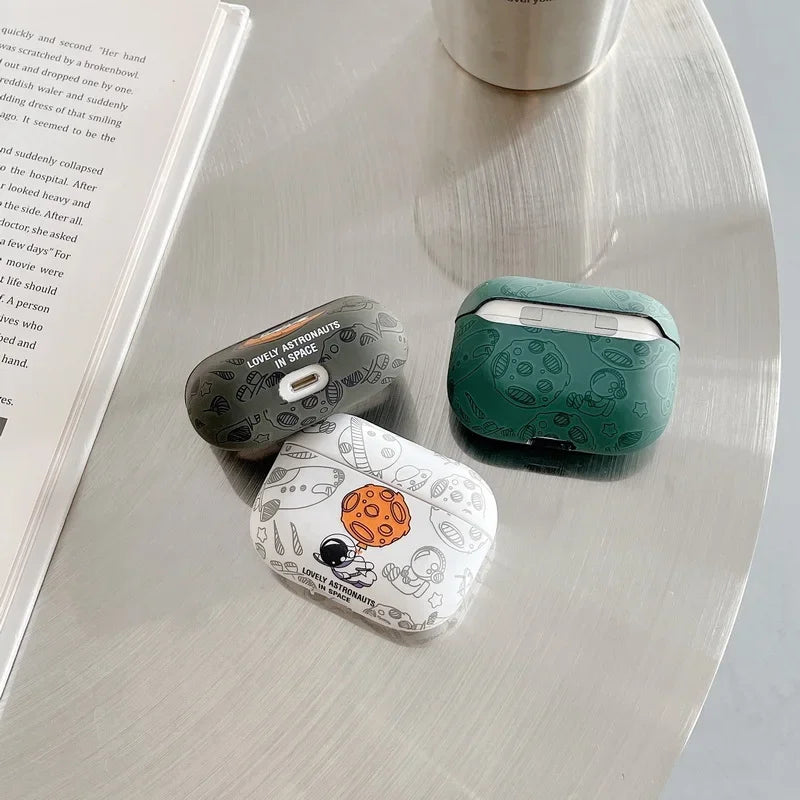 Astronaut Space Moon Earphone Soft Case for Apple Airpods 3 2 1 Pro 2 4 2024 Headphone Cover for Air Pods Pro2 3rd Gen Custodia Caseverse
