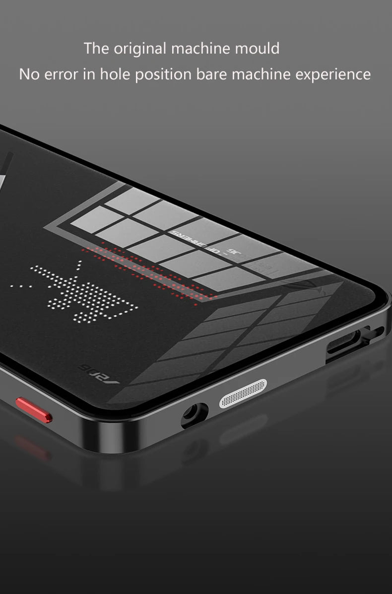 Metal Bumper Phone Case lock buckle For ASUS ROG Phone 9 Pro Single sided Tempered Glass Back Full Lens Protection Cover cases