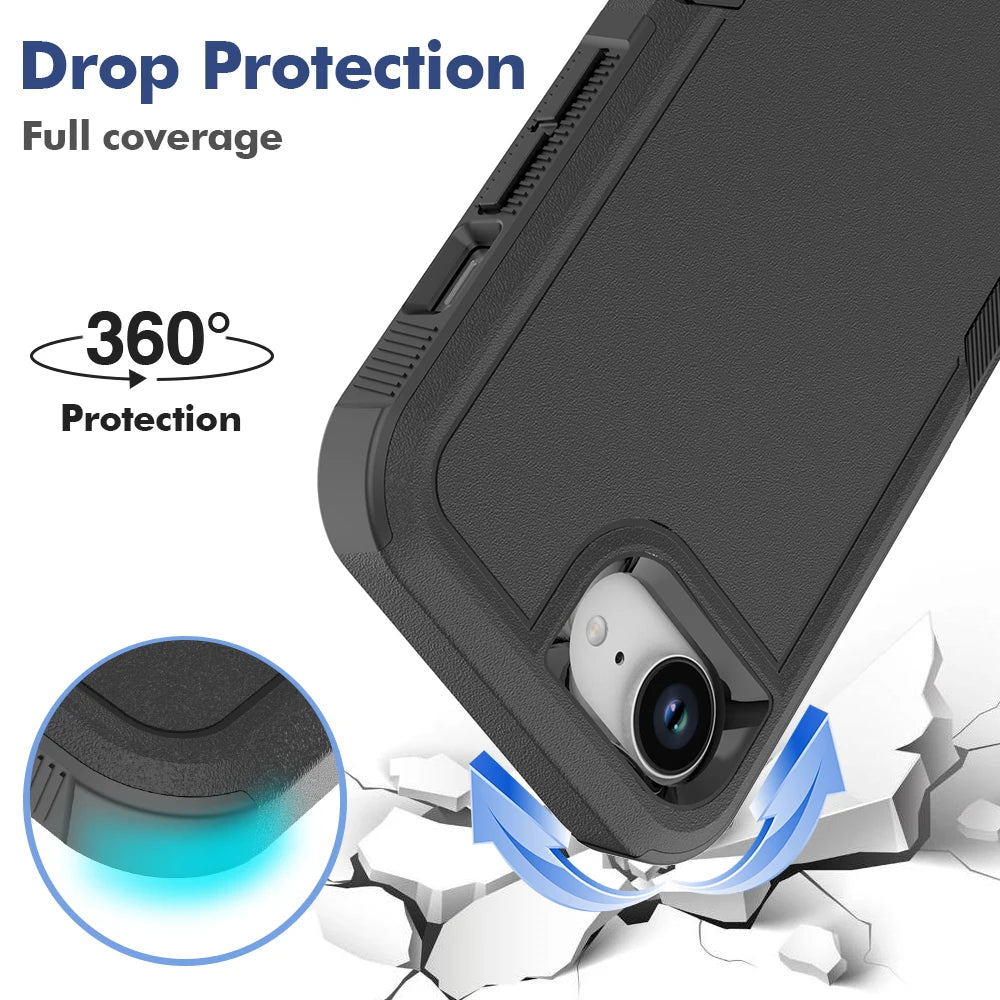 New TPU/PC Case for iPhone 16e / 16 Pro Max - Military Grade Shockproof Phone Cover Hybrid Armor Dual Layer Protection Shell - Caseverse