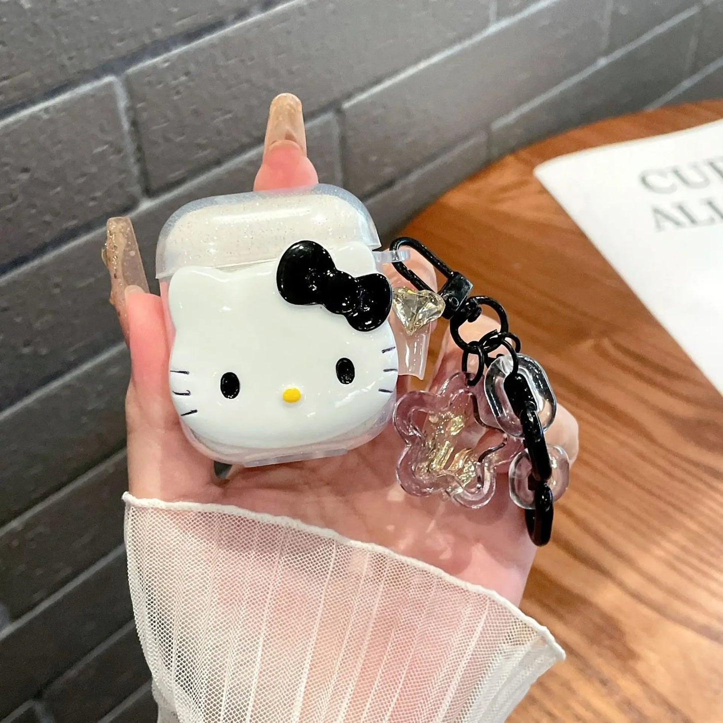 Cute Pink Hello KT Cat Cover for AirPods 4 Cartoon Earphone Case for Airpods Pro2 Pro 3 2 1 Protective Cover with Keychain Caseverse