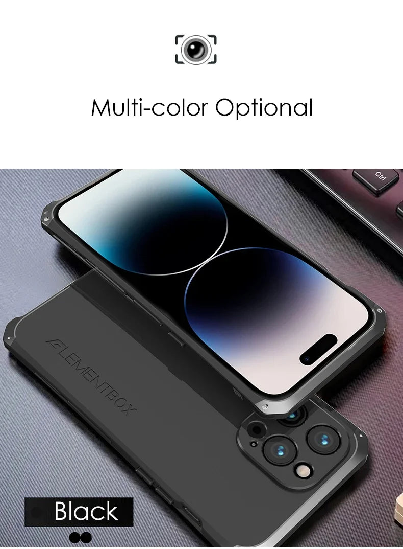 Metal Frame PC Phone Case for IPhone 13 12 14 15 Pro Max Aluminum Anti-collision Strip Silica Gel Back Cover for IPHON 15 Promax Caseverse