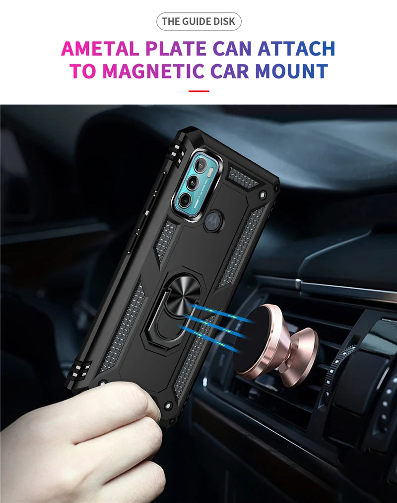 For Motorola Moto G40 Fusion Case Rugged Armor Shockproof Phone Case For Moto G31 G41 G51 G71 5G Magnetic Ring Holder Back Cover - Caseverse