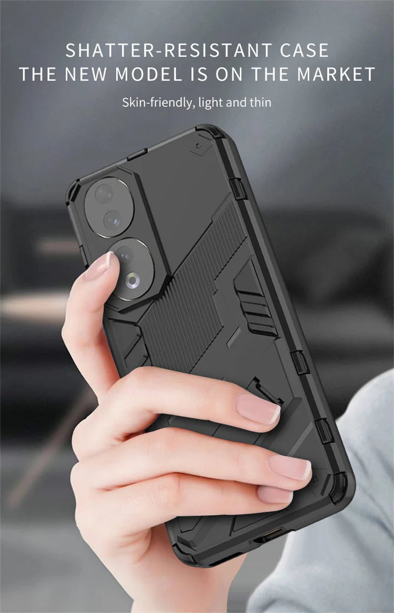 For Honor 90 Case Shockproof Rugged Hard PC Armor Phone Cases For Honor 90 Pro Honor90 Lite Car Magnetic Holder Stand Back Cover - Caseverse