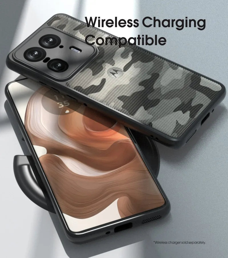 IBMRS for Motorola Edge 50 Ultra Case,(Military-Grade Protection) Shockproof Translucent  Phone Case(Camo Black) - Caseverse