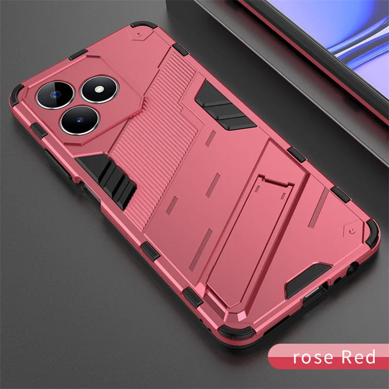 For Realmi C53 4G Case Shockproof Rugged Armor Phone Case For Realme C53 C 53 4G RMX3760 6.74" Magnetic Holder Stand Back Cover - Caseverse