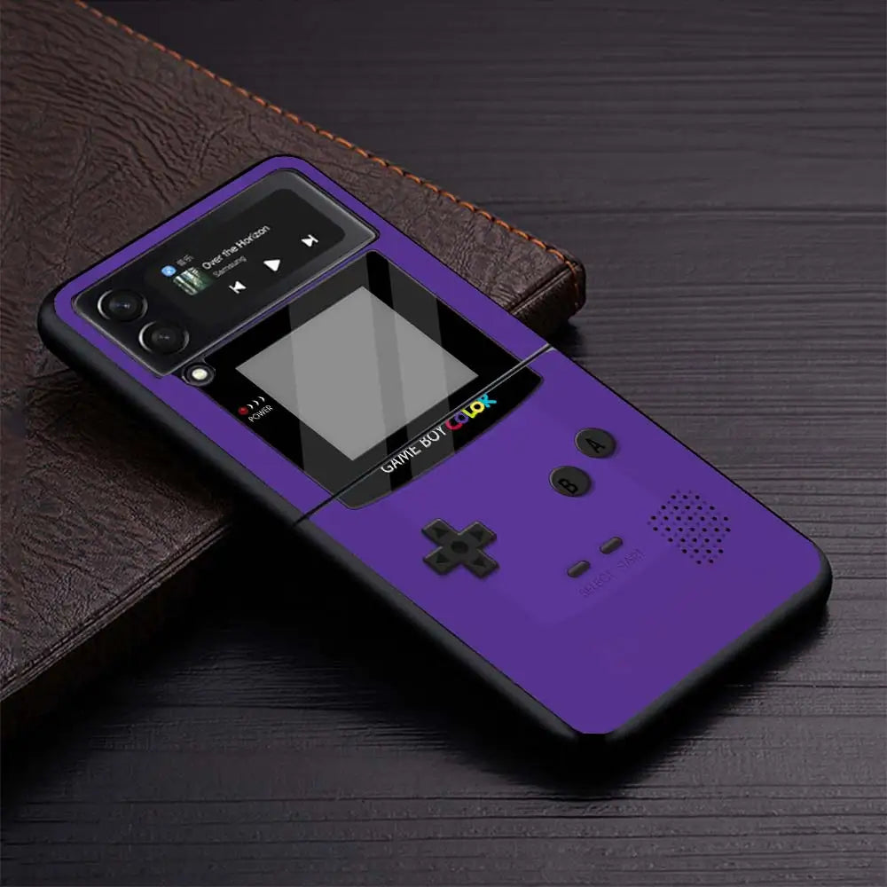 Gameboy Boy Game Phone Case for Samsung Galaxy Z Flip6 5G Flip4 Flip5 Flip3 Black Cover Z Flip 6 5 4 3 PC Shell Coque Galaxy Z F Caseverse