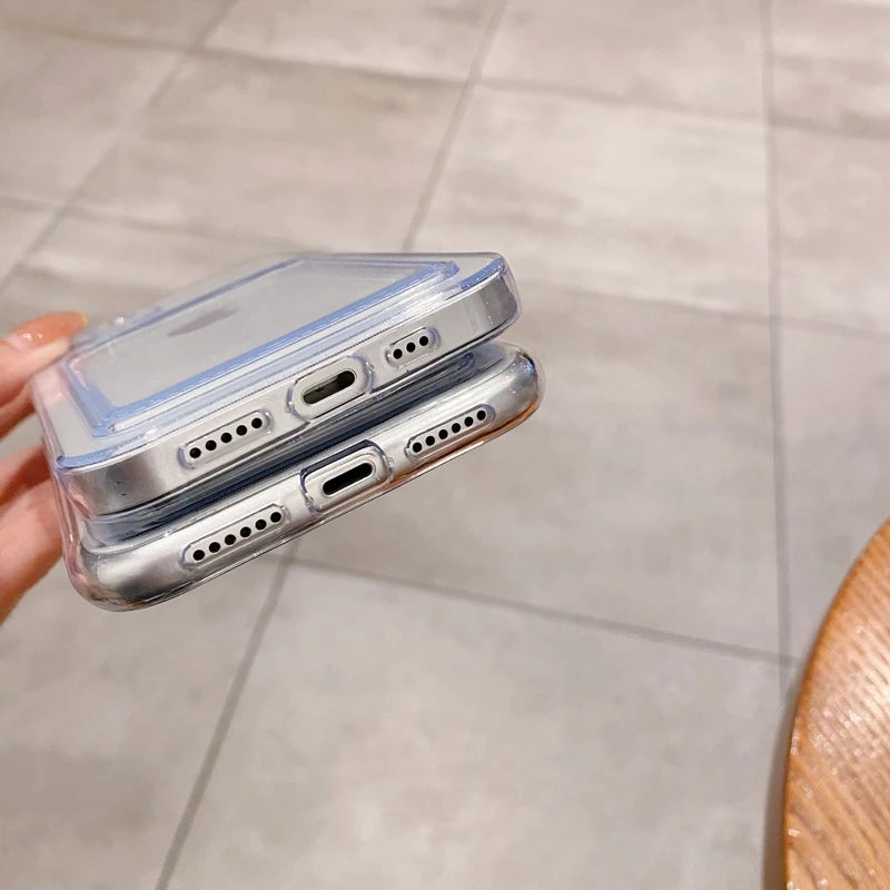 Clear Phone Case For iPhone 11 12 13 14 Pro Case for iphone X XS Max XR 7 8 Plus SE Cases Cover Soft Silicone Wallet Card Holder - Caseverse