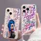 Graffiti Jinxs Phone Case for Samsung Galaxy S24 S23 S22 S21 S20 S10 FE Ultra Plus 5G Note 20 10 Pro Clear Soft Cover - Caseverse