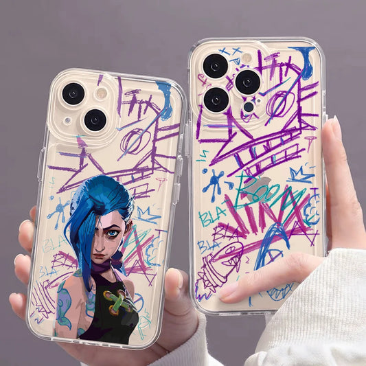 Graffiti Jinxs Phone Case for Samsung Galaxy S24 S23 S22 S21 S20 S10 FE Ultra Plus 5G Note 20 10 Pro Clear Soft Cover - Caseverse