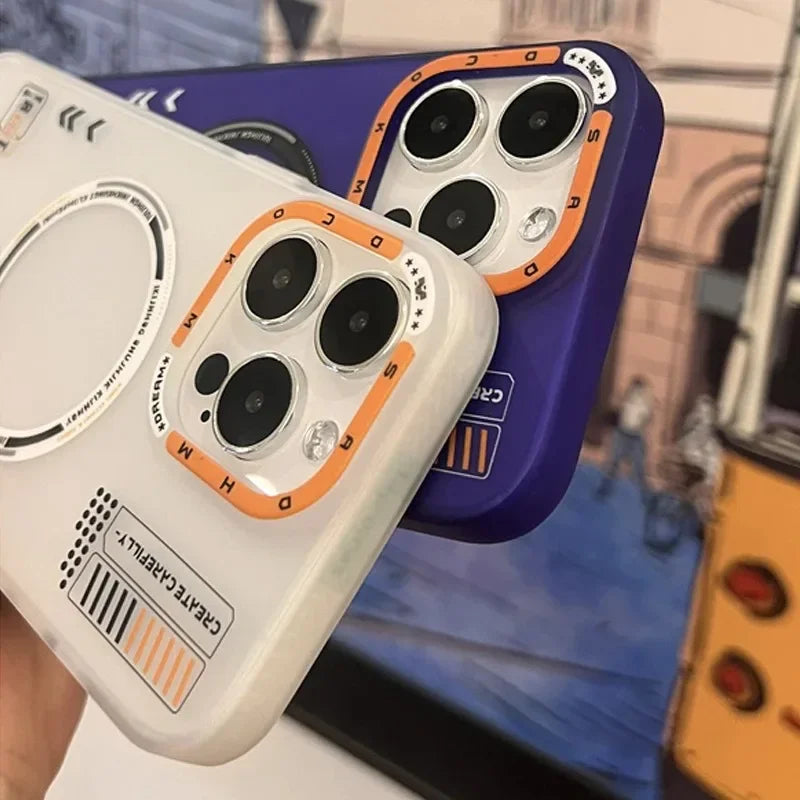 Matte Magnetic Phone Case For iPhone 16 12 13 14 15 Pro Max Megsafe Wireless Charge Frosted Back Metal Lens Frame Buttons Cover Caseverse