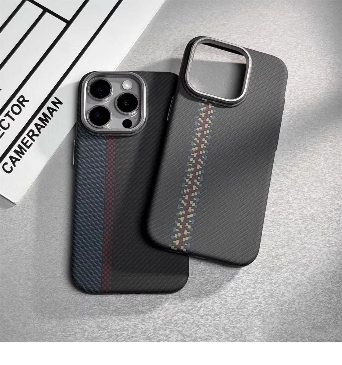 Abstract Carbon Fibre MagSafe Case for iPhone 16 15 Pro Max 14 Cover Wireless Charging Alloy Lens Camera Bumper Hard Armor Shell Caseverse