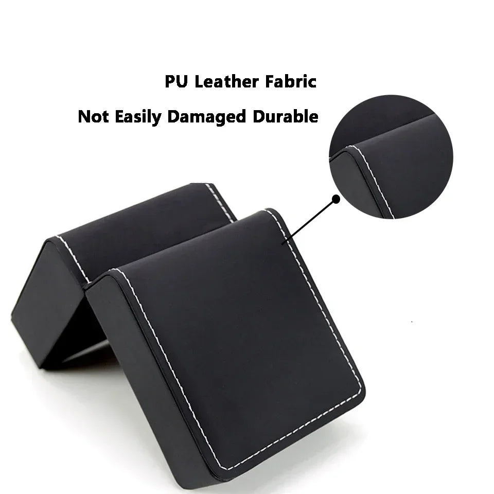 Oval Black Brown Green Single Pillow PU Leather Wristwatch Display Watch Case Organizer for Men Clamshell PU Leather Watch Case