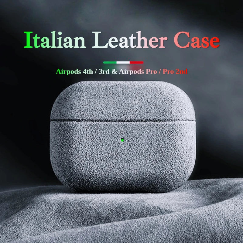 Italian Suede Leather Case For Airpods Pro 2 Luxury Artificial Leather All Inclusive Case For Airpods 4 3 Case Wireless Charge Caseverse