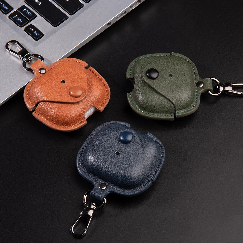 For Airpods 4 Case Leather Business Earphone Case Headset Shell Headphone Cover Luxury Leather PU Cover for airpods4 With Hook
