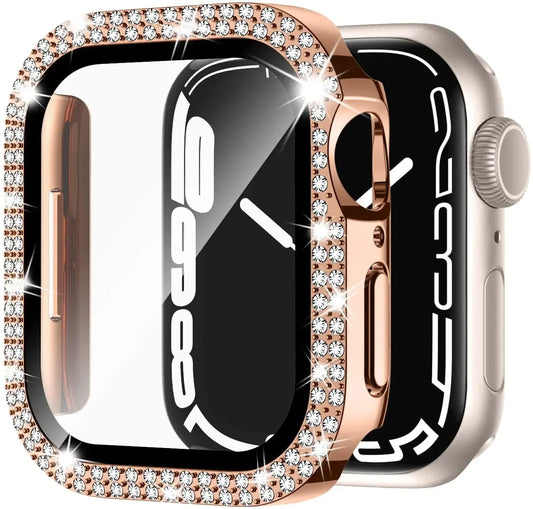 Diamond Bumper Protective Case for Apple Watch Cover Series 7 6 SE 5 4 3 38MM 42 MM For Iwatch 45mm 41mm 40mm 44 mm