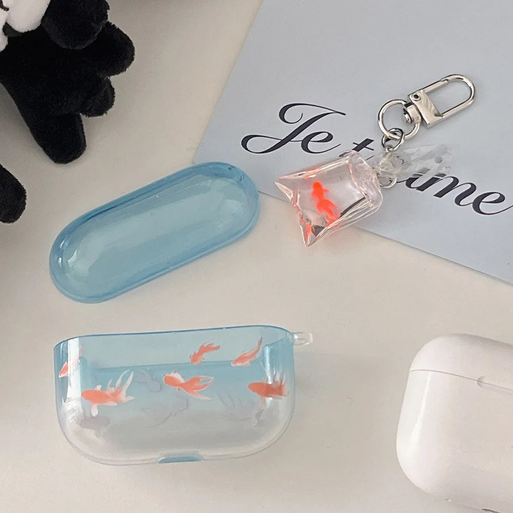 Cute and ornamental koi gradient earphone case for airpods 2 3 4 TPU soft protective cover for airpods pro 2 2nd charge box case Caseverse