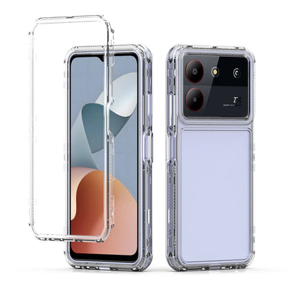 3 in 1 Rugged Armor Shockproof Phone Case For ZTE Blade A54 A34 6.6 inches Hard Plastic Frame Transparent TPU Back Cover Fundas - Caseverse