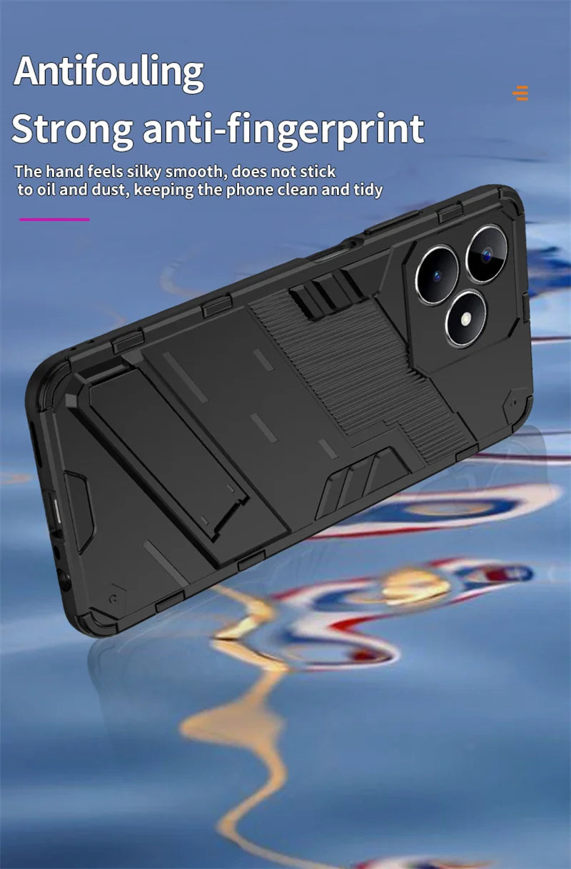 For Realmi C53 4G Case Shockproof Rugged Armor Phone Case For Realme C53 C 53 4G RMX3760 6.74" Magnetic Holder Stand Back Cover - Caseverse