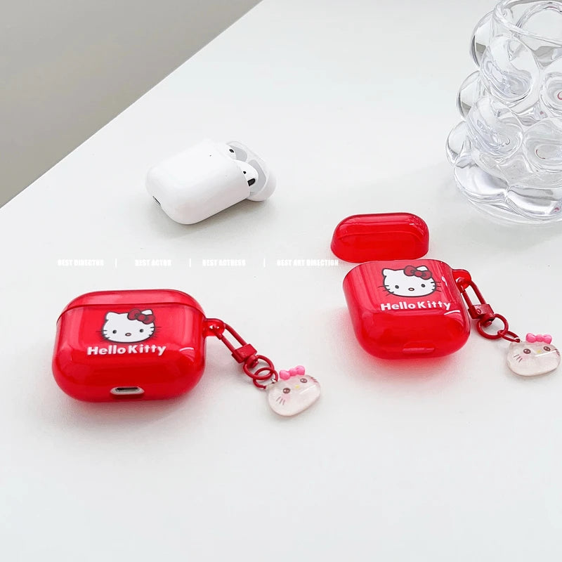 Cute Cartoon Sanrio Hello Kitty  Earphone Case For AirPods 4 1 2 3 Pro 2021 Wireless Bluetooth Headset Soft TPU Protective Cover Caseverse