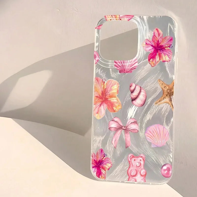 Ocean Elements Personalized Pattern Soft Phone Case For iPhone 16 Pro Max 16E 14 12 13 11 15 PRO Case X XR XS 7 8 Plus SE2 Cover Caseverse