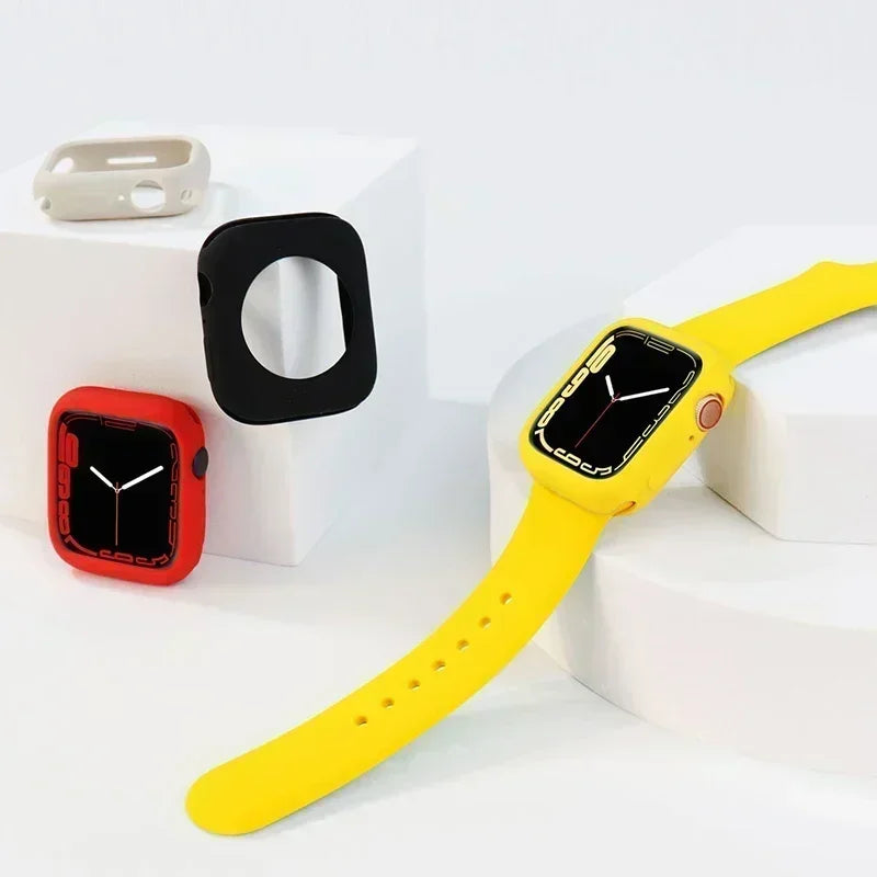 Candy Soft Silicone Case for Apple Watch Cover 9 8 7 6 Se 5 45mm 42mm 38 Protection Iwatch Serie 44mm 40mm 41mm Bumper for women