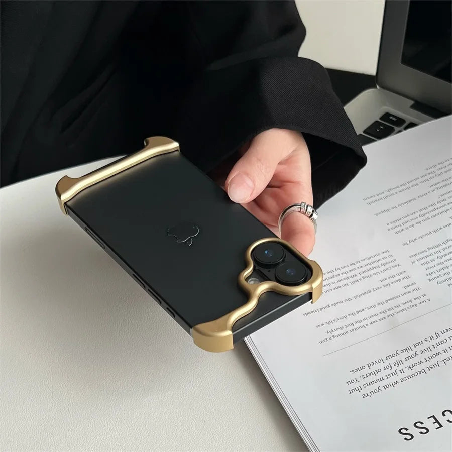 Luxury Aluminum Metal Bumper Arc Phone Case For IPhone13 14 15 16 Pro Max 16Pro Plus Urban Pulse Ultra Lightweight Phone Cover Caseverse