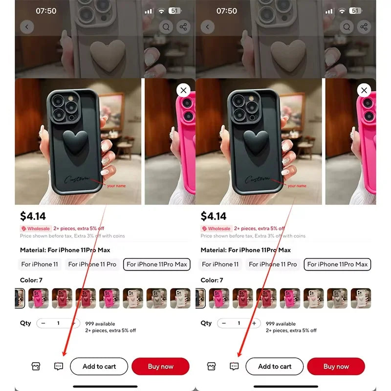 3D Gold Love Heart Personalized Custom Name Case For iPhone 16 15 14 13 12 11 Pro Max X XS XR 7 8 Plus Silicone Candy DIY Cover Caseverse