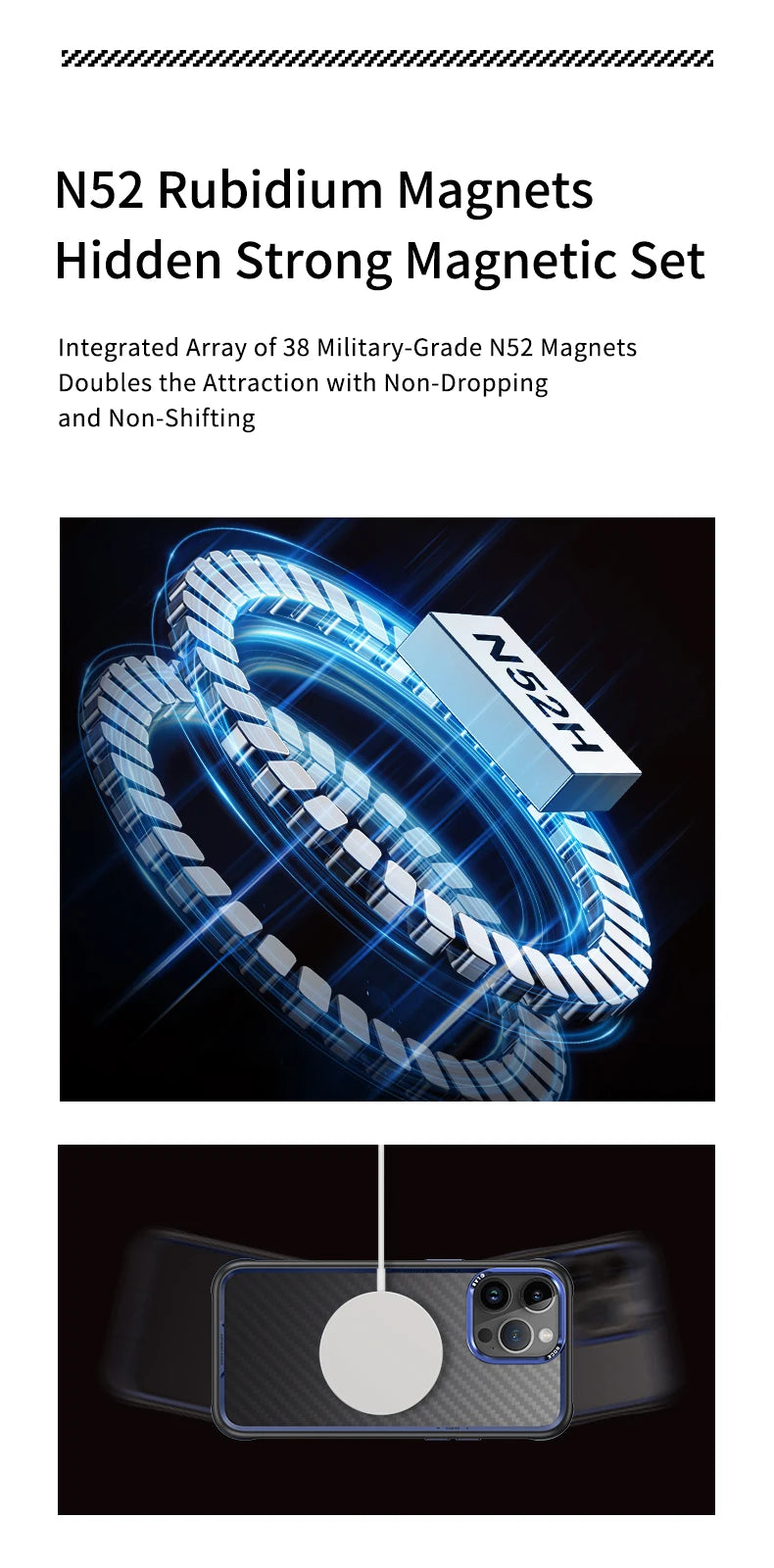 ROCK Kevlar Magnetic Case for iPhone 15 Pro Max Metal Lens Military Grade Shockproof Cover for iPhone 15 Compatible with MagSafe - Caseverse