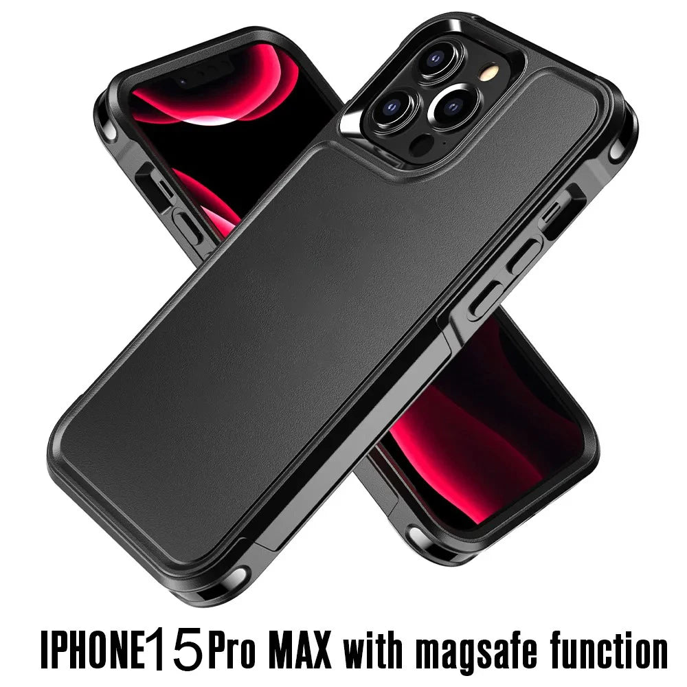 For iPhone 15 14 13 12 Magnetic Case Magsafe Military Grade Protection Back Shockproof Phone Case - Caseverse