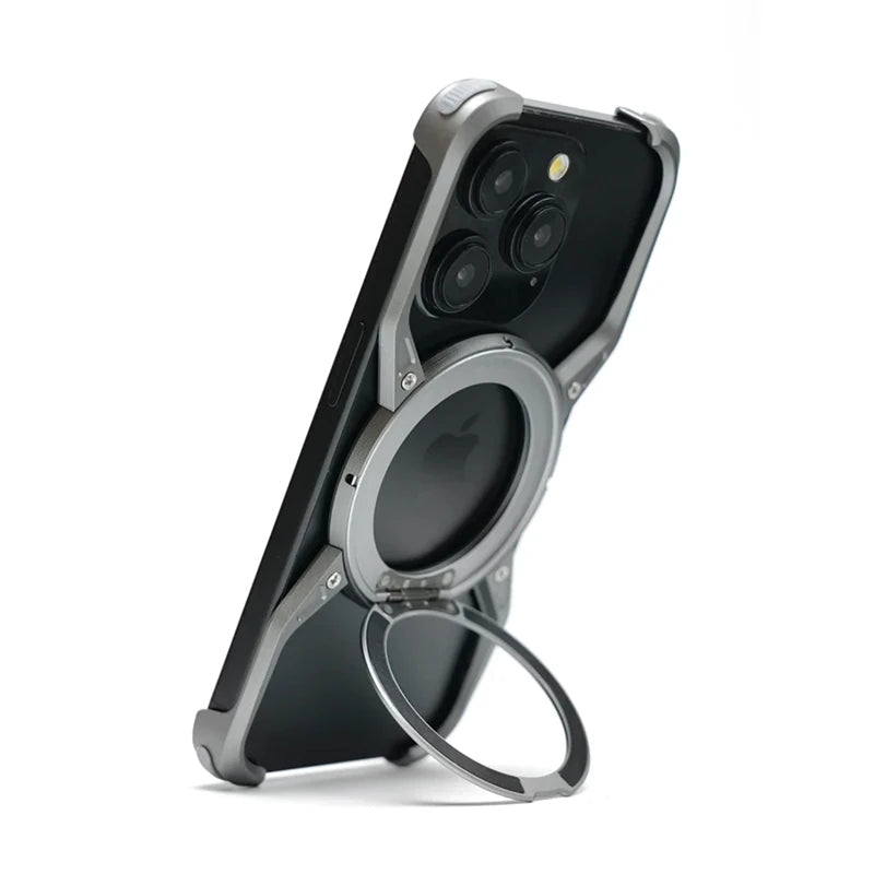 Metal Frameless Magsafe Magnetic Holder Phone Case For iPhone 16 15 14 13 Pro Max 16promax Aluminum Alloy Frame Shockproof Cover Caseverse