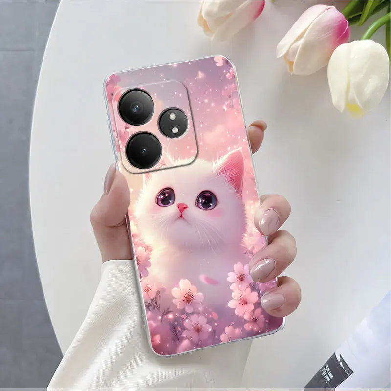For Realme GT Neo 6 SE Neo6 6T Case Luxury Phone Case For Realme GT Neo6 SE Marble Flower Clear Soft Silicone Protective Cover - Caseverse