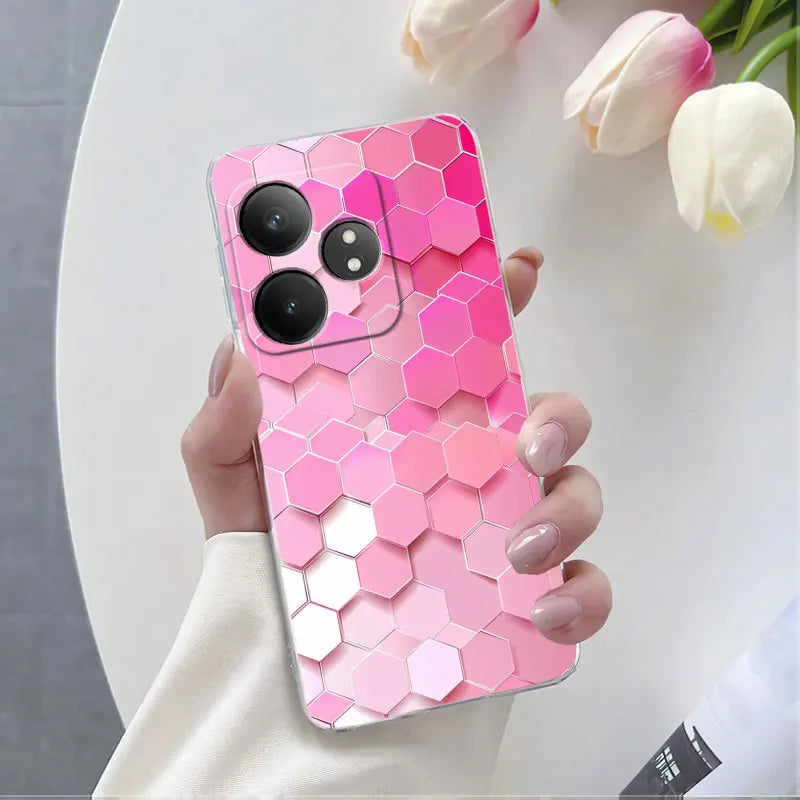 For Realme GT Neo 6 SE Neo6 6T Case Luxury Phone Case For Realme GT Neo6 SE Marble Flower Clear Soft Silicone Protective Cover - Caseverse