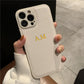 Customized Phone Case For iPhone 16 15 14 13 12 11 Pro Max Plus Personalized Name Initials Letters Luxury Leather DIY Cover 16 Caseverse