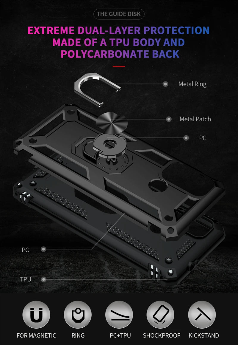 For Motorola Moto G40 Fusion Case Rugged Armor Shockproof Phone Case For Moto G31 G41 G51 G71 5G Magnetic Ring Holder Back Cover - Caseverse