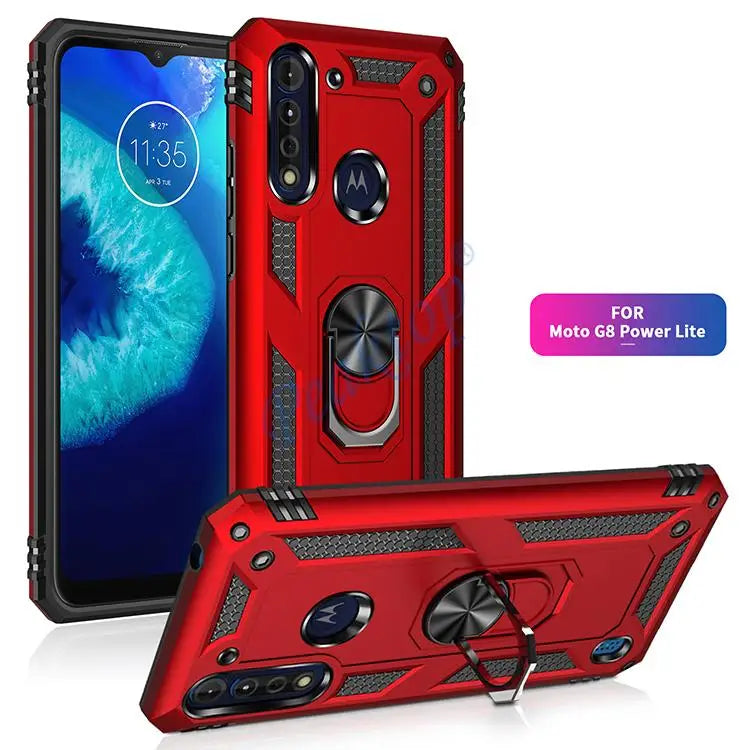 for Moto G8 Power Lite for Phone Moto G 8 Power Lite Case Shockproof Armor Rugged Military Protective Car Holder Magnetic Cover - Caseverse