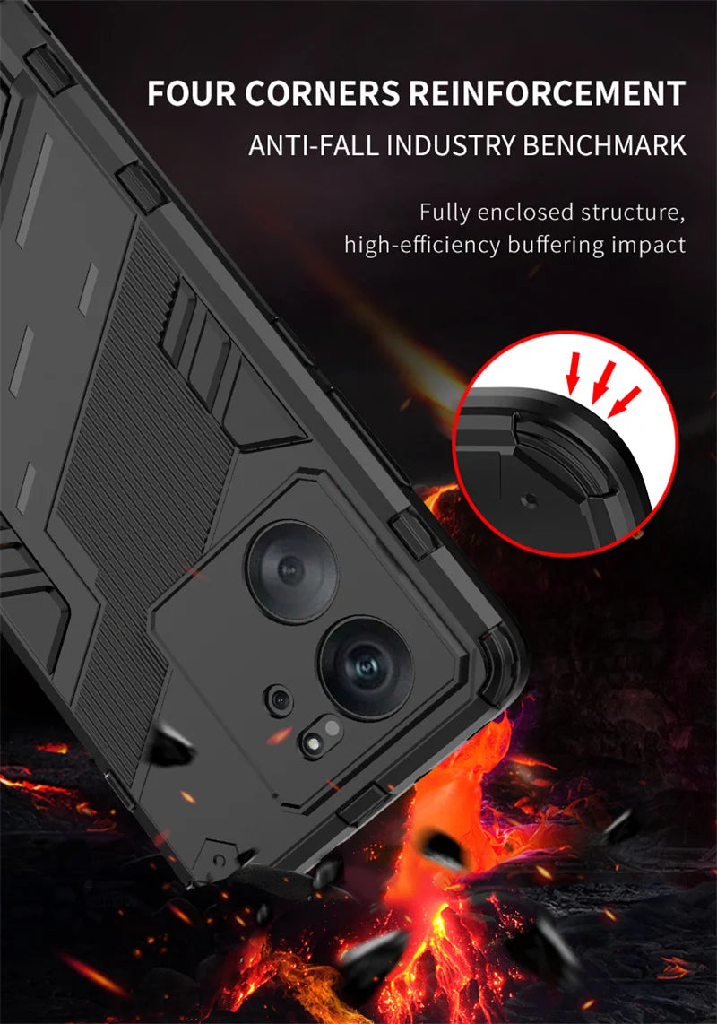 Rugged Armor Shockproof Phone Case For Xiaomi Mi 11 12 13 Lite 14 10T 11T 12T 13T Poco F3 F4 F5 Pro Holder Stand Back Cover - Caseverse