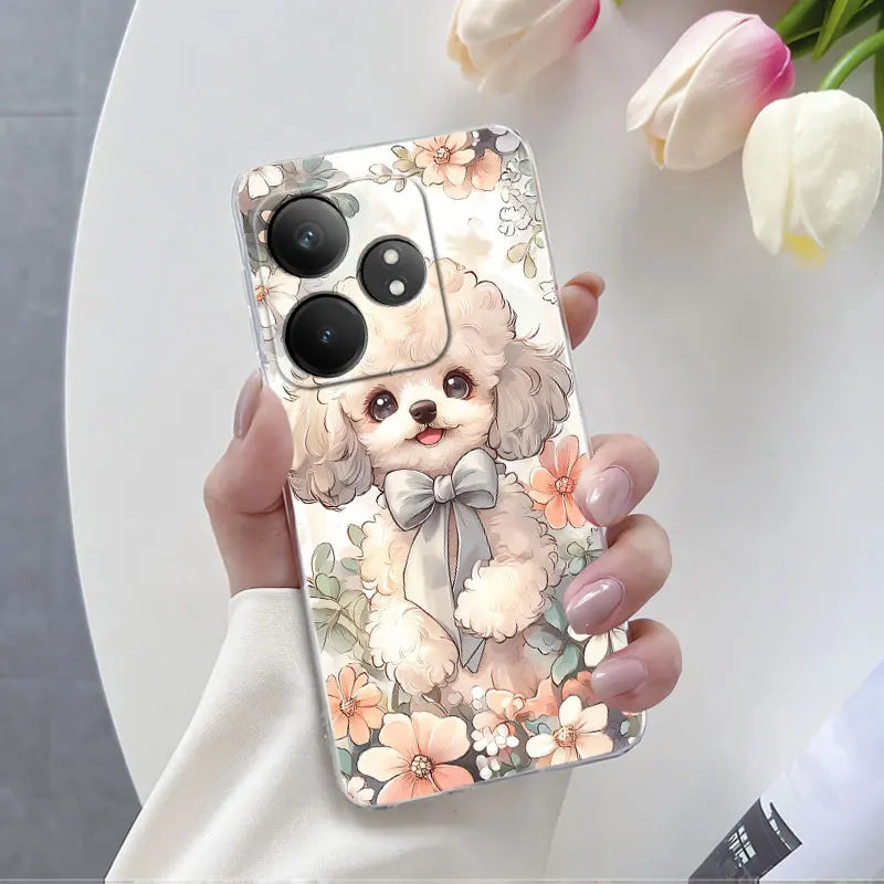 For Realme GT Neo 6 SE Neo6 6T Case Luxury Phone Case For Realme GT Neo6 SE Marble Flower Clear Soft Silicone Protective Cover - Caseverse