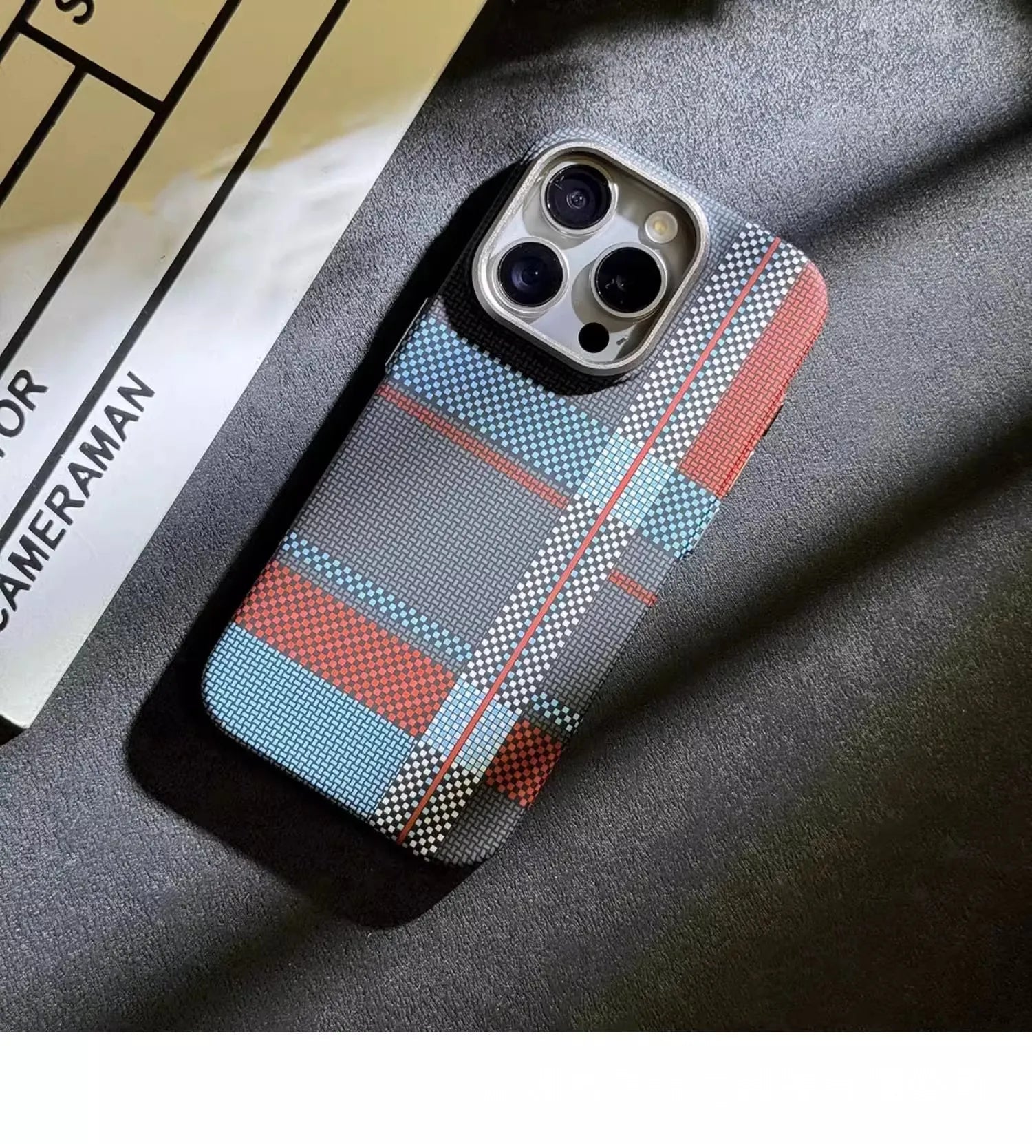 Magnetic Kevlar Carbon Fiber Pattern For iPhone 16Pro 15 Pro Max 14 13 12 Pro Plaid Personalized Phone Case For 12 13 14 Pro Max Caseverse