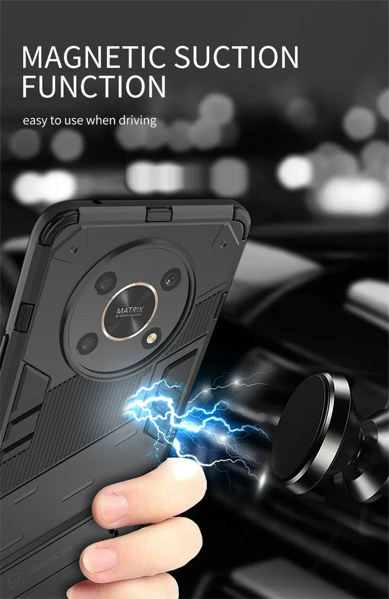 For Honor Magic 4 Lite Case Magnetic Holder Shockproof Armor Phone Cases for Honer Magic4 Lite 5G 4Lite Light 5G Rugged Cover - Caseverse