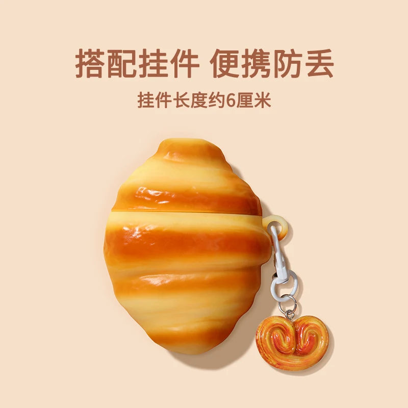 Toast Bread Donut Chocolate Cookies Case for Apple AirPods 4 1 2 3 Generation Cover for AirPods Pro 2nd Gen Air Pods Protective Caseverse