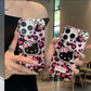 Pink Leopard Print HelloKitty Bow Mobile Phone Case For iPhone 15 14 13 12 11 Pro Max XR XS 7 8 Plus Silicone Laser Covers Y2K - Caseverse