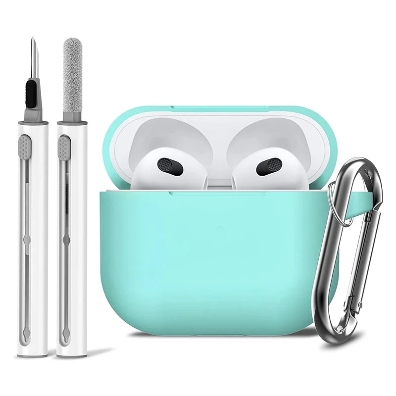 3rd Gen Earphone Case For AirPods 3 Earphone Protective Case With Hook Hole Silicone Cover Earbuds Ear Pads With Cleaner Kit Caseverse