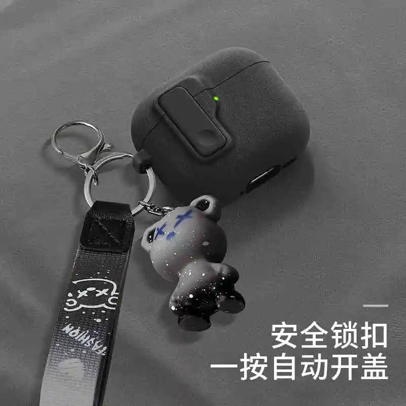 2024 New Hard Protector for AirPods 4 with Magnetic Lid Lock Hybrid Case Luxury Protection Cover for Apple AirPods 4(USB C)