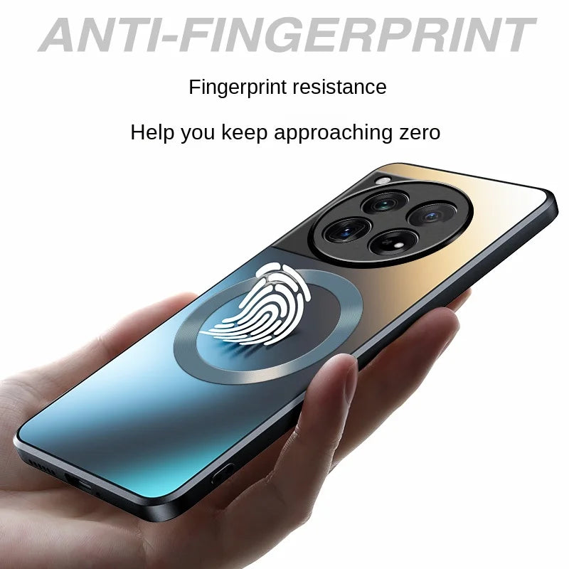 For OnePlus 12 Case Hard Matte Magnetic Wireless Charging MagSafe Protect Back Cover Case For OnePlus12 One Plus 12 Phone Shell - Caseverse